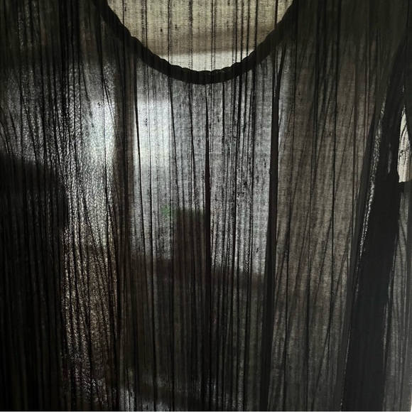 H&M Black Pleated Sheer Midi Dress Size S Witchcore Whimsigoth Dark Fairy Goth - Picture 6 of 8